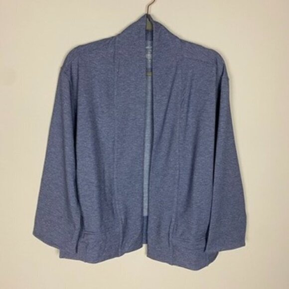 Ministry of Supply Fusion Terry Cardigan Blue Womens XS Blue Pockets - Picture 2 of 4